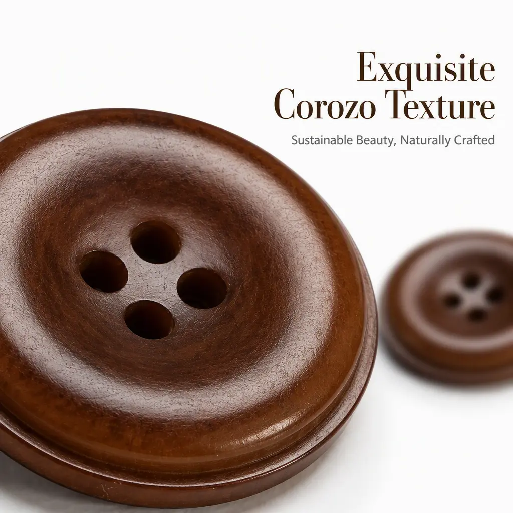 Corozo button texture close-up
