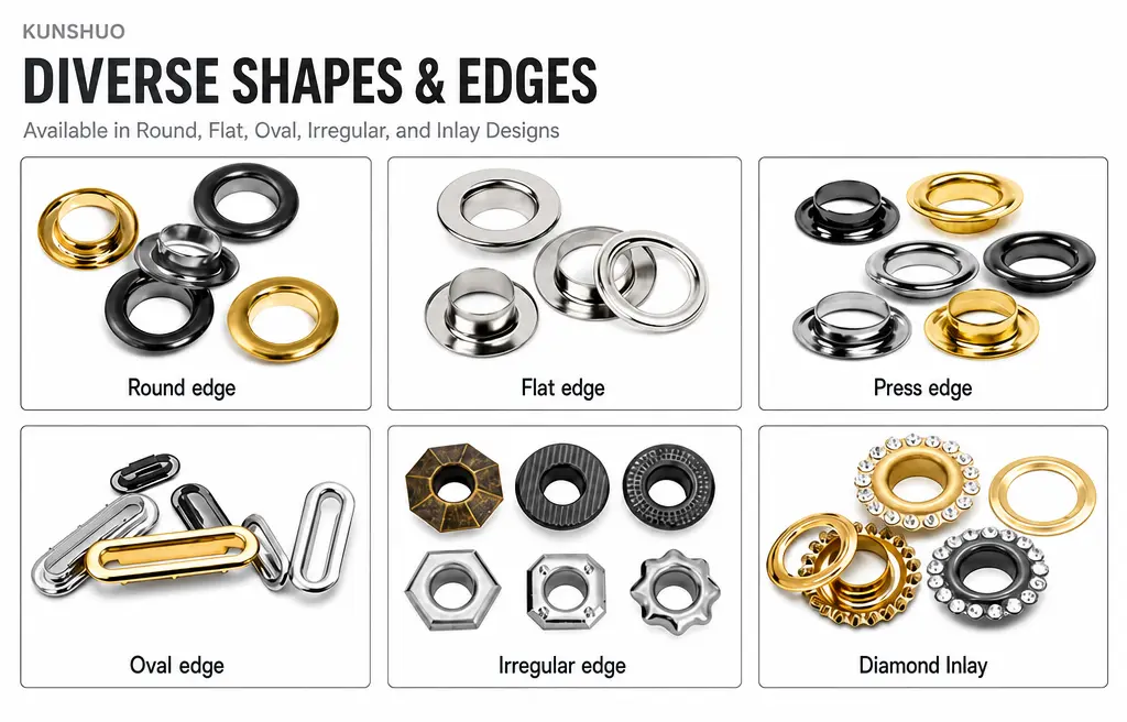 Eyelet and grommet shape options