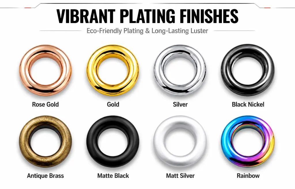 Eyelet and grommet finish examples