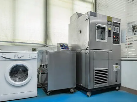 Equipamentos de lavagem e teste utilizados para verificações de qualidade