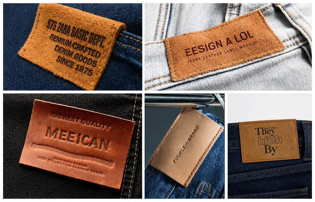 Leather labels on garments
