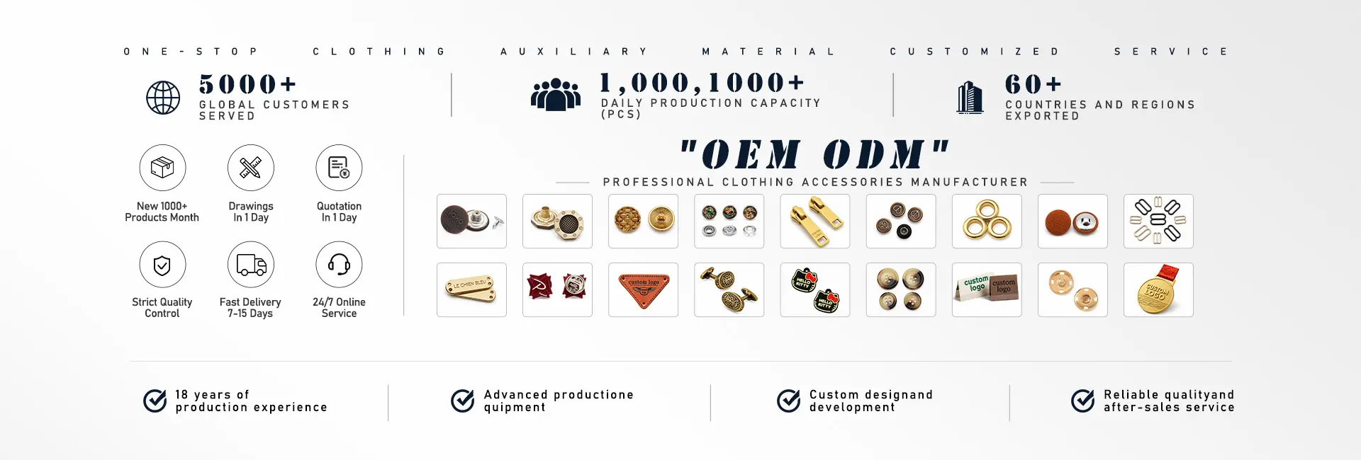 BUTTONS HOME custom garment accessory product range