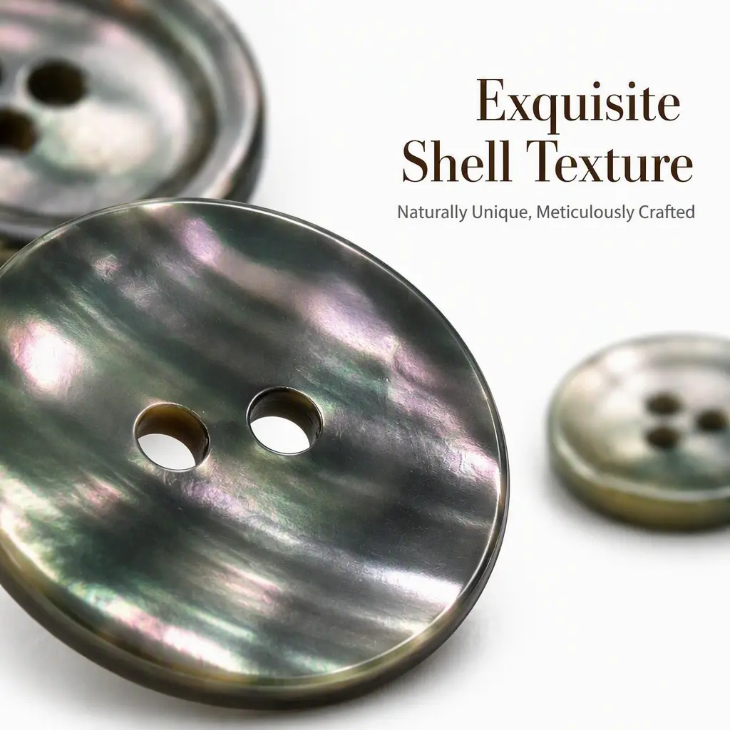 Shell button texture close-up