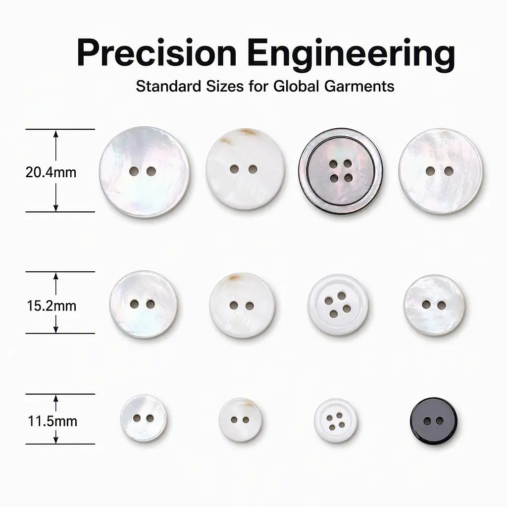 Shell button sizes