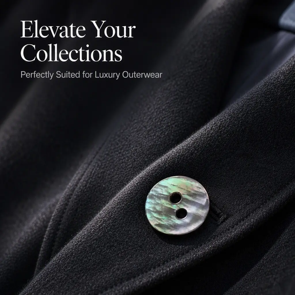 Shell button on tailored clothing